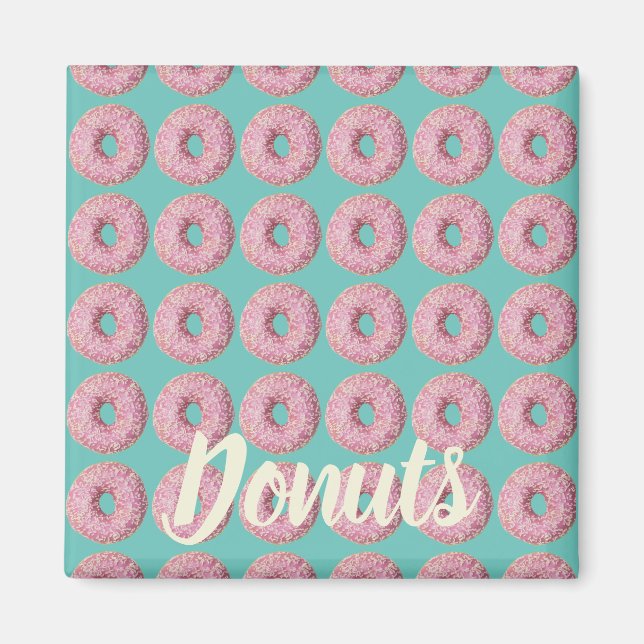 Doughnut Vegan Pattern for Vegetarian Sweet Tooth Magnet (Front)