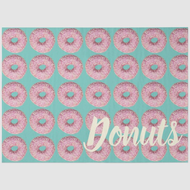 Doughnut Vegan Pattern for Vegetarian Sweet Tooth Tissue Paper (Front)