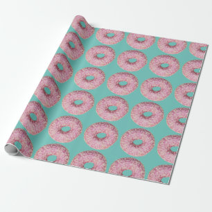 Doughnut Vegan Pattern for Vegetarian Sweet Tooth Wrapping Paper