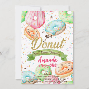 Doughnut Want To Miss Doughnut Birthday Invitation