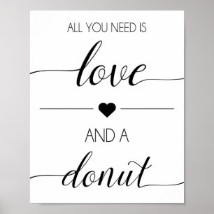 Doughnut Wedding Favour Sign Treat Table Print