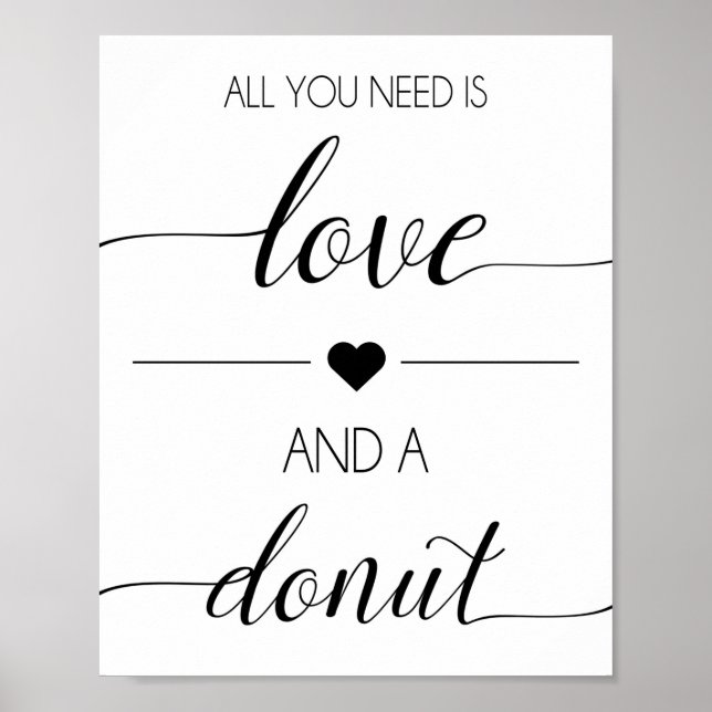 Doughnut Wedding Favour Sign | Treat Table Print (Front)