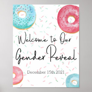 Doughnut Welcome Sign for Gender Reveal Party