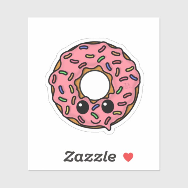 Doughnut with Pink Frosting and Sprinkles (Sheet)