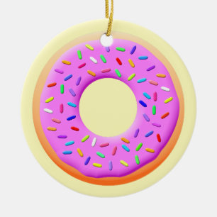 Doughnut With Sprinkles Drawing Ceramic Tree Decoration