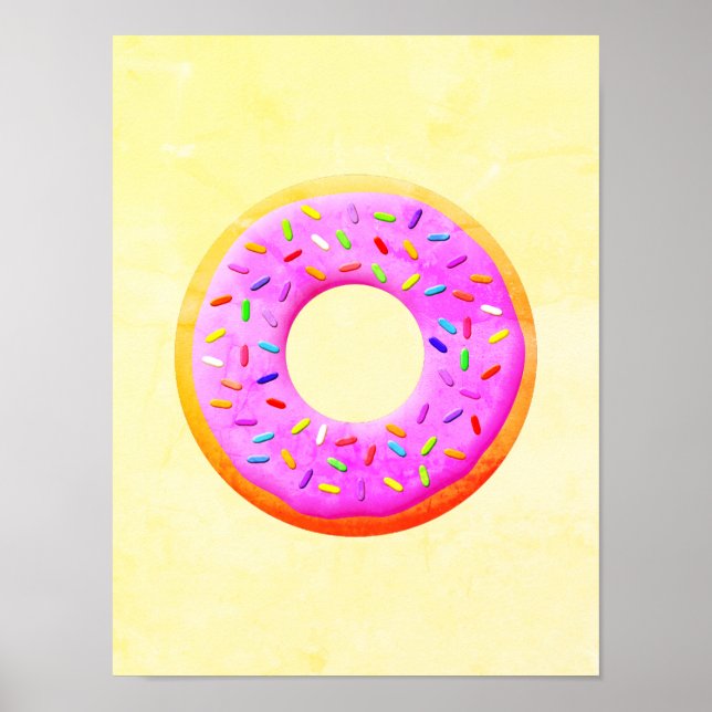 Doughnut With Sprinkles Drawing Poster (Front)