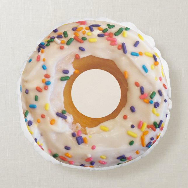 Doughnut With Sprinkles Round Cushion (Front)