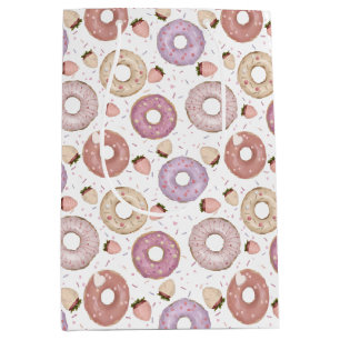 Doughnut with strawberry Birthday  Medium Gift Bag