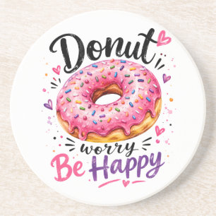 Doughnut Worry Be Happy Coaster