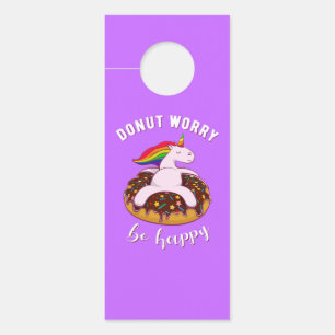 Doughnut Worry Be Happy I Door Hanger