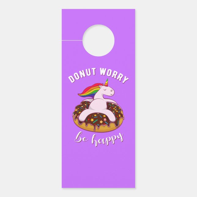 Doughnut Worry Be Happy I Door Hanger (Front)