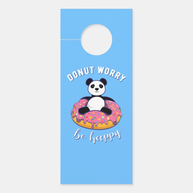 Doughnut Worry Be Happy II Door Hanger (Front)