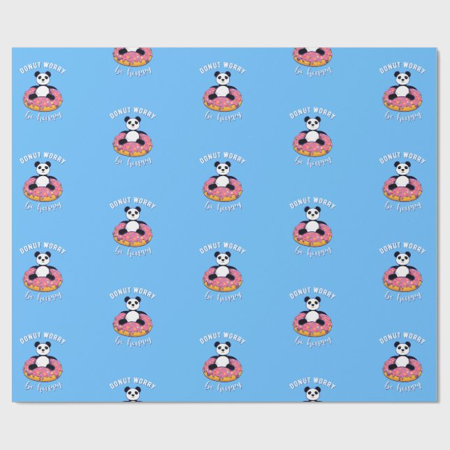 Doughnut Worry Be Happy II Wrapping Paper (Flat)