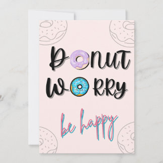 Doughnut Worry, Be Happy Invitation