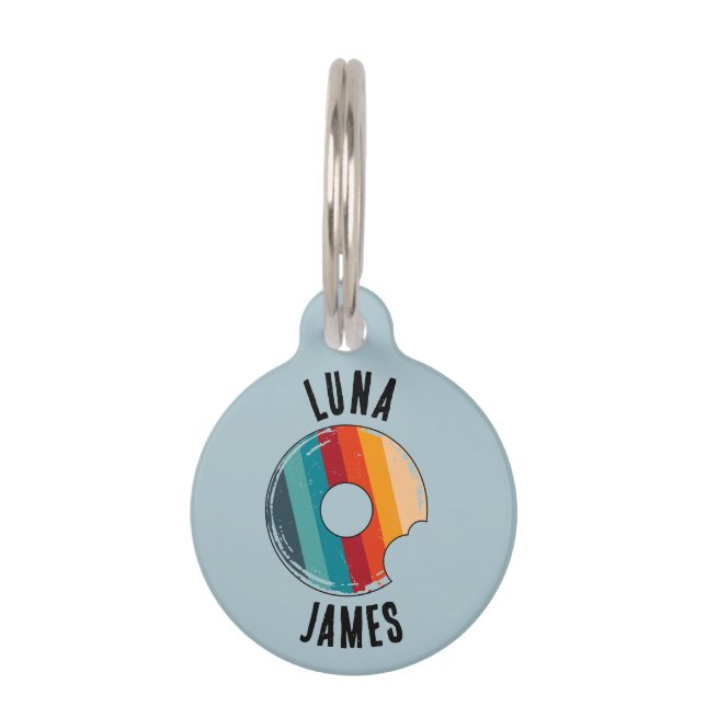Doughnut Worry Retro Green  Pet Tag (Front)