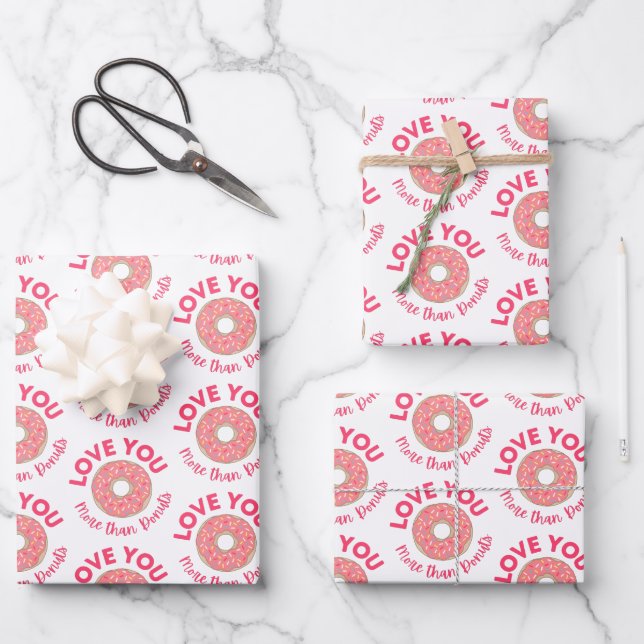 Doughnut Wrapping Paper Flat Sheet Set of 3 (Front)