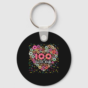 Doughnuts 100 Sweet Days Happy 100th Day Of School Key Ring