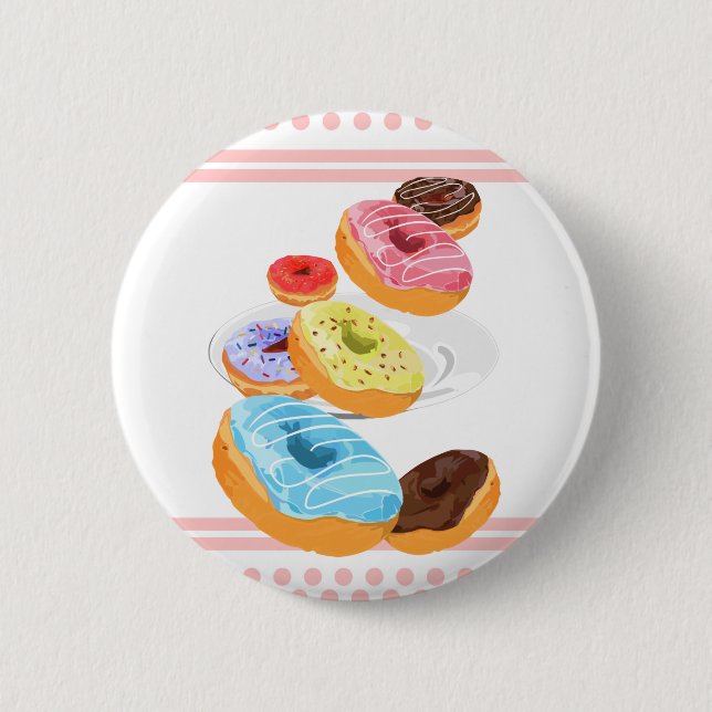 Doughnuts 6 Cm Round Badge (Front)