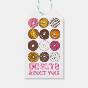 Doughnuts About You Valentine's Day Doughnut Gift  Gift Tags