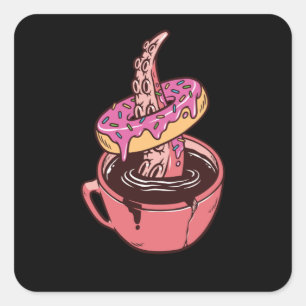 Doughnuts and Coffee Square Sticker