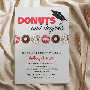 Doughnuts and Degrees Fun Graduation Party  Invitation