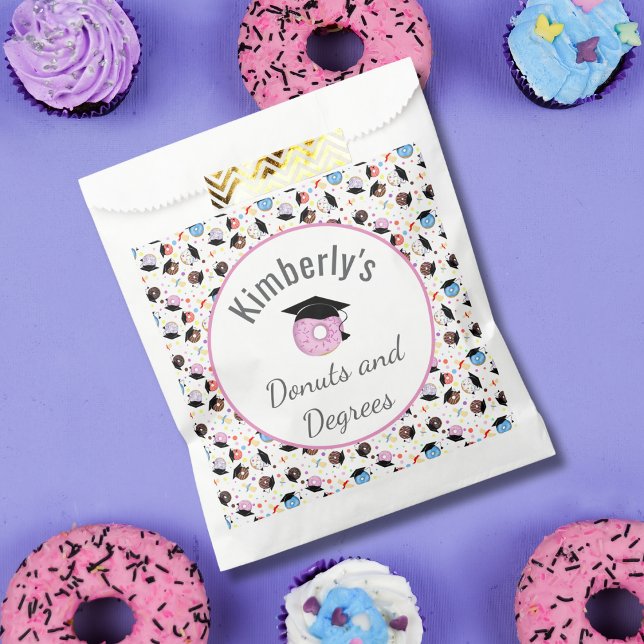 Doughnuts and Degrees Graduation Pattern Personali Favour Bags (Creator Uploaded)