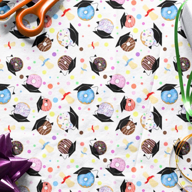 Doughnuts and Degrees Graduation Pattern Tissue Paper (Creator Uploaded)