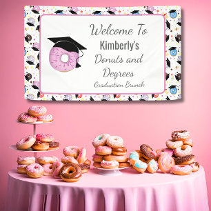 Doughnuts and Degrees Graduation Pattern Welcome Banner