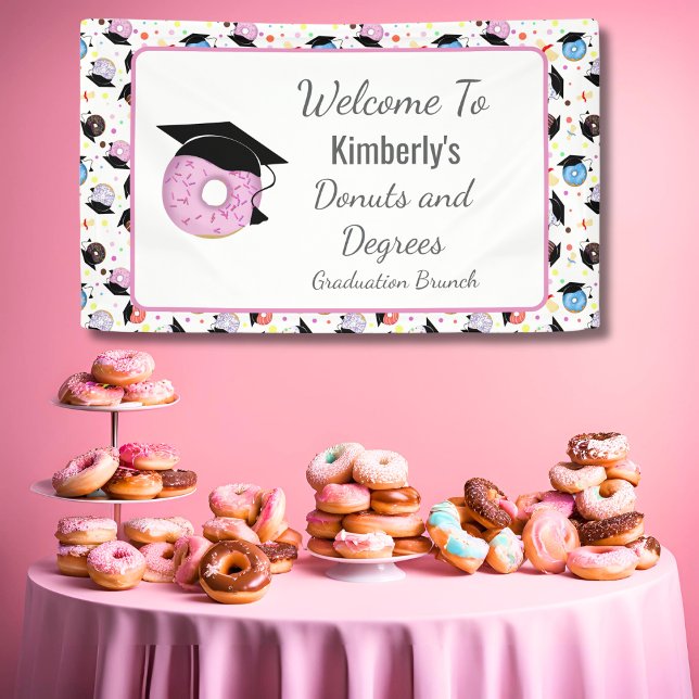 Doughnuts and Degrees Graduation Pattern Welcome Banner (Creator Uploaded)