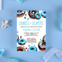 Doughnuts and diapers blue brown baby shower