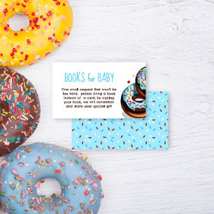 Doughnuts and diapers blue brown book request enclosure card