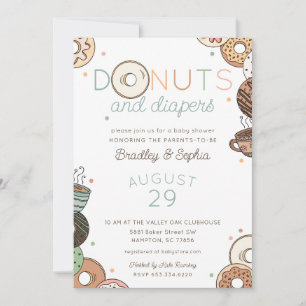 Doughnuts and Diapers Brunch Baby Shower Invitation
