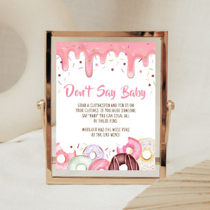 Doughnuts and Diapers Sprinkle Don't Say Baby Poster