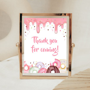 Doughnuts and Diapers Sprinkle Thank You for Comin Poster