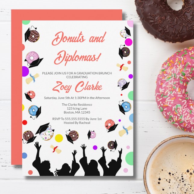 Doughnuts and Diplomas With Graduates Invitation (Creator Uploaded)
