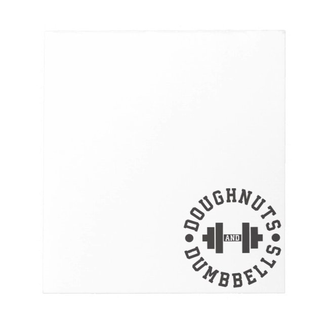 Doughnuts and Dumbbells - Carbs - Funny Workout Notepad (Front)