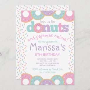 Doughnuts and Pyjamas Virtual Party Invitation