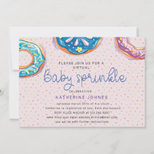Doughnuts and Sprinkles virtual baby shower invite