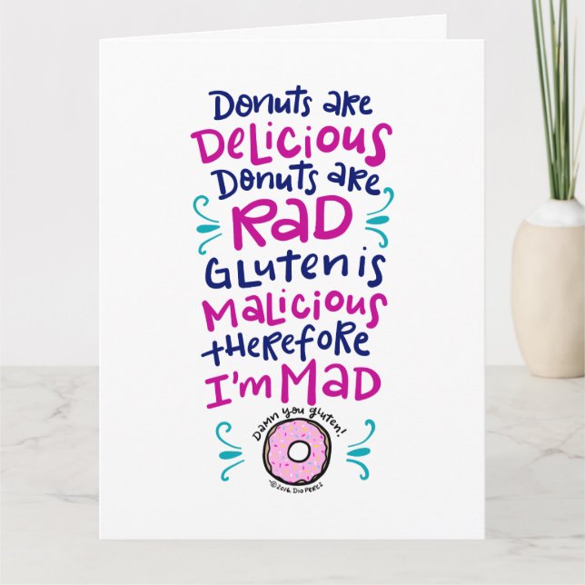 Doughnuts Are Delicious Card (Front)