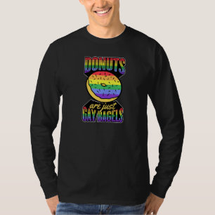 Doughnuts Are Just Gay Bagels Lgbt Pride Joke Rain T-Shirt