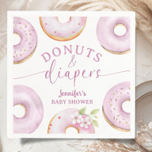 Doughnuts Baby Shower Girl Pink Brunch Paper Napki