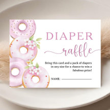 Doughnuts Baby Shower Girl Pink Diaper Raffle