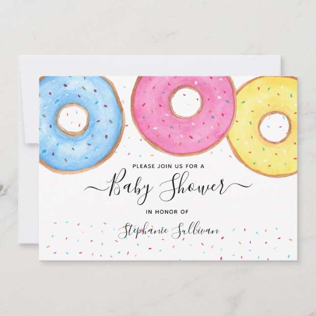 Doughnuts Baby Shower Invitation (Front)