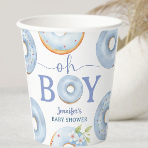 Doughnuts Baby Shower Oh Boy Blue Brunch Paper Cups