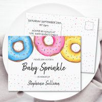  Doughnuts Baby Sprinkle Invitation Postcard