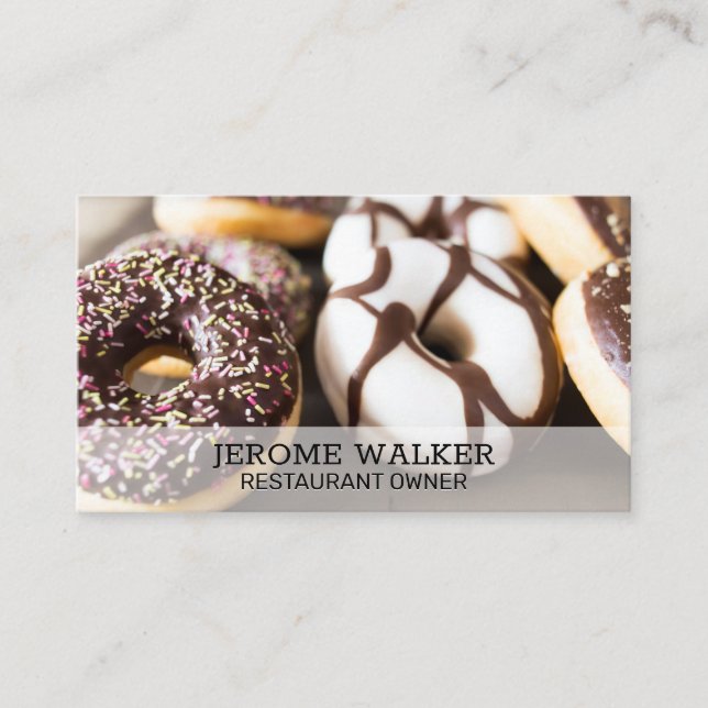 Doughnuts Background Business Card (Front)