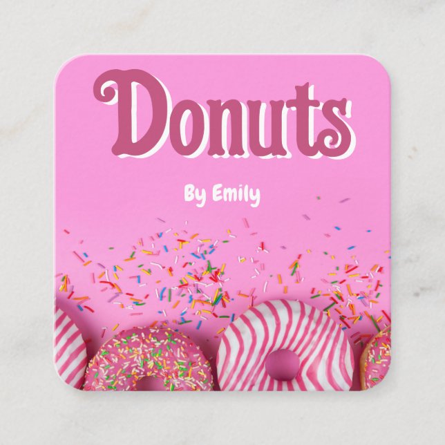 Doughnuts Bakery Square Business Card (Front)