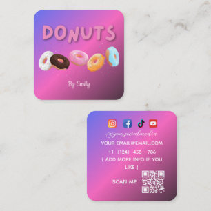 Doughnuts Bakery Square Business Card