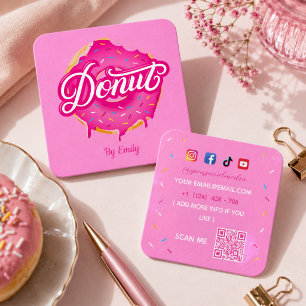 Doughnuts Bakery Square Business Card