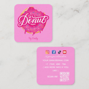 Doughnuts Bakery Square Business Card